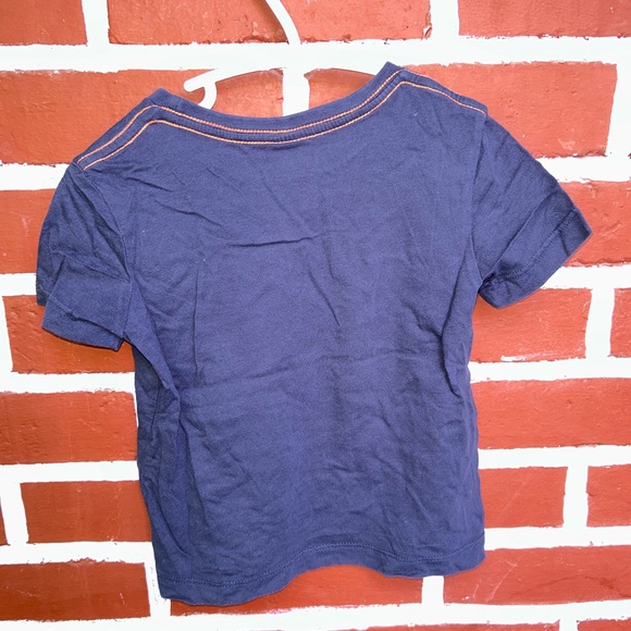 Navy blue graphic construction short sleeve t-shirt - Picture 2 of 4